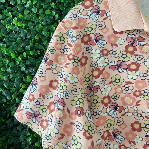 Fun & Flirty floral Polo V Neck - Picture 3 of 5